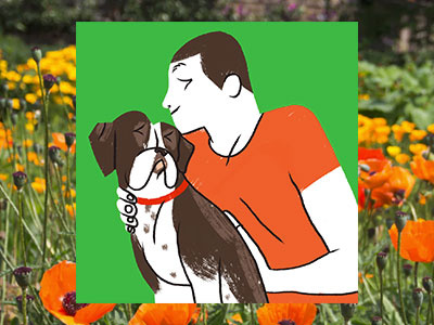 Greg & Ava americanbulldog dog draw editorial illustration illustrator portrait