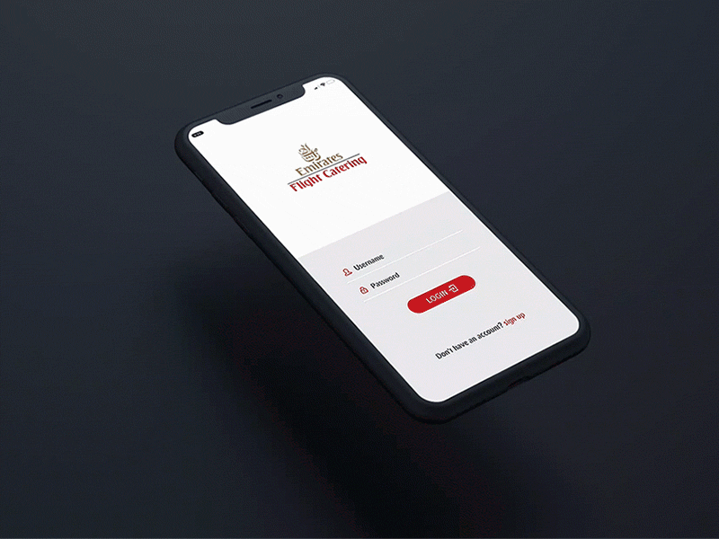 Emirates Catering Mobile App UI UX Design