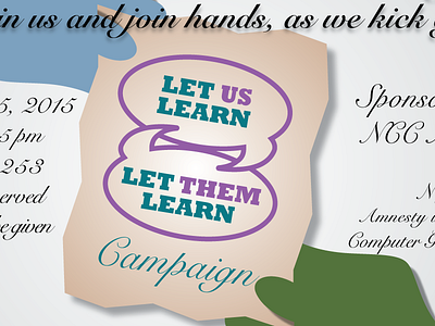 NCC Let Us Learn Campaign Redo adobe illustrator campaign nassau community college pantone poster