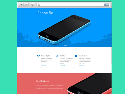 iPhone 5c landing page 5c blue green iphone landing page red website