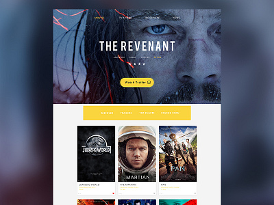 Movie reviews website brand clean elegant movies responsive ui web webdesign website