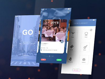 GO app app blue developer ios iphone minimal new project responsive ui ux