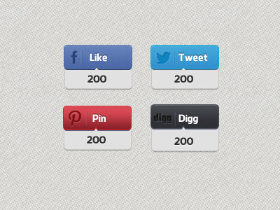 Share Buttons buttons digg like pin share tweet