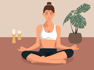 YOGA THE LOTUS POSITION design graphic design illustration logo relax the lotus position vector vector illustration yoga