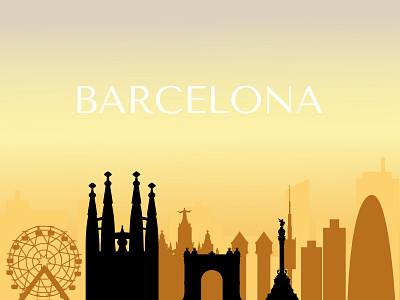 barcelona silhouette background design graphic design illustration vector website