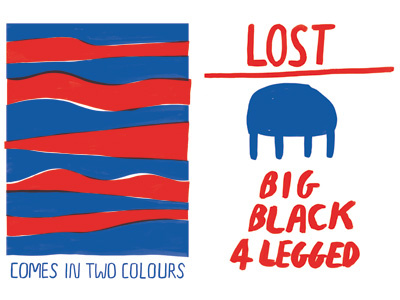 Red and Blue posters illustration poster two colours