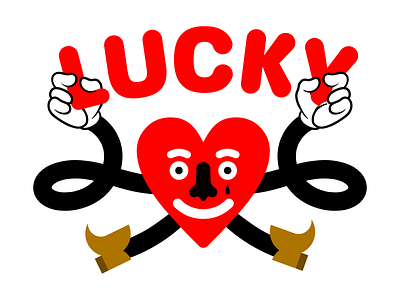 LUCKY graphic heart illustration lucky print screen printing shirt t shirt vector