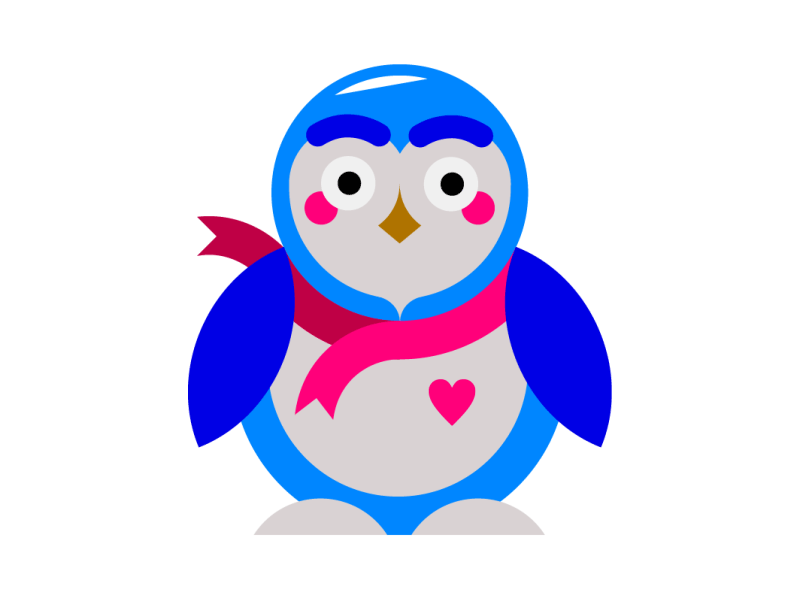 Baby Penguin blue cute graphic illustration kids penguin pink simple vector