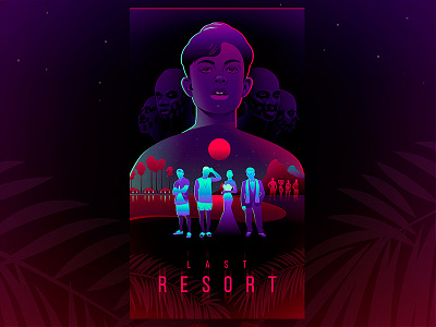 Last Resort app game illustration interface ios iphone loading neon resort vector