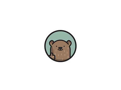 Bear animal bear brown flat illustration inspired middle finger vector