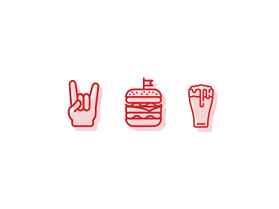 Beats - Burgers - Brews | British bar identity project beer branding burger food icons music