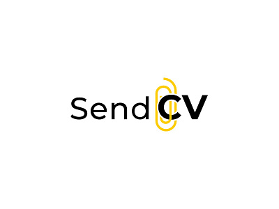 SendCV - Online service logo app branding cv jobs logo office paperclip stationery yellow