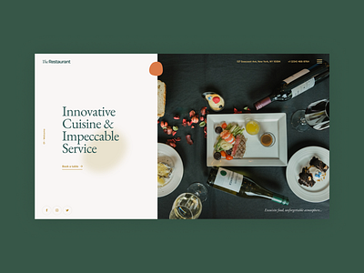 The Restaurant Part 1 design dining food food and drink restaurant typography ui ux web website