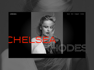 Model Portfolio Part 1 blackandwhite design fashion landing model modeling photo portfolio presonal red typography ui ux web website woman