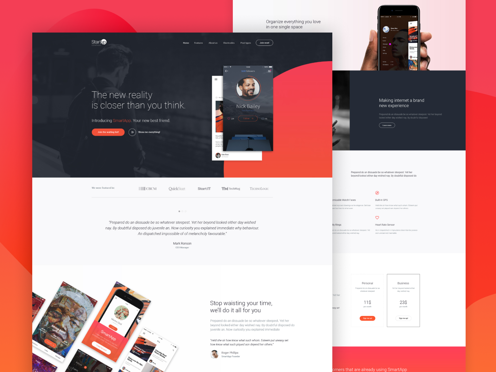 Mobile App Landing Page by Julia Zahorodnia on Dribbble