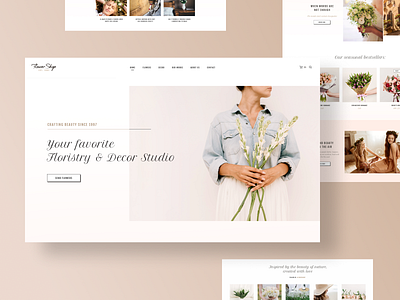 Flower Shop Website decor design feminine floral floristry flowers shop typography ui ux web website