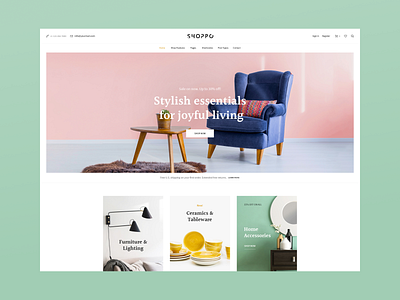 Furniture Shop Website decor design furniture home interior shop typography ui ux web website