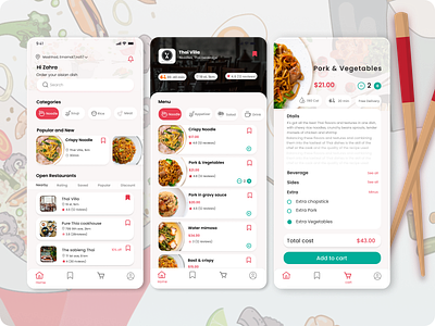 Food delivery app app design ui