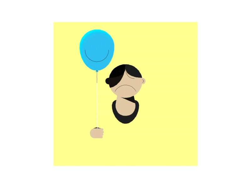 Cool Kid ☹️ 2d after effects animation balloon character design gif illustration illustrator loop motion motiondesign sad