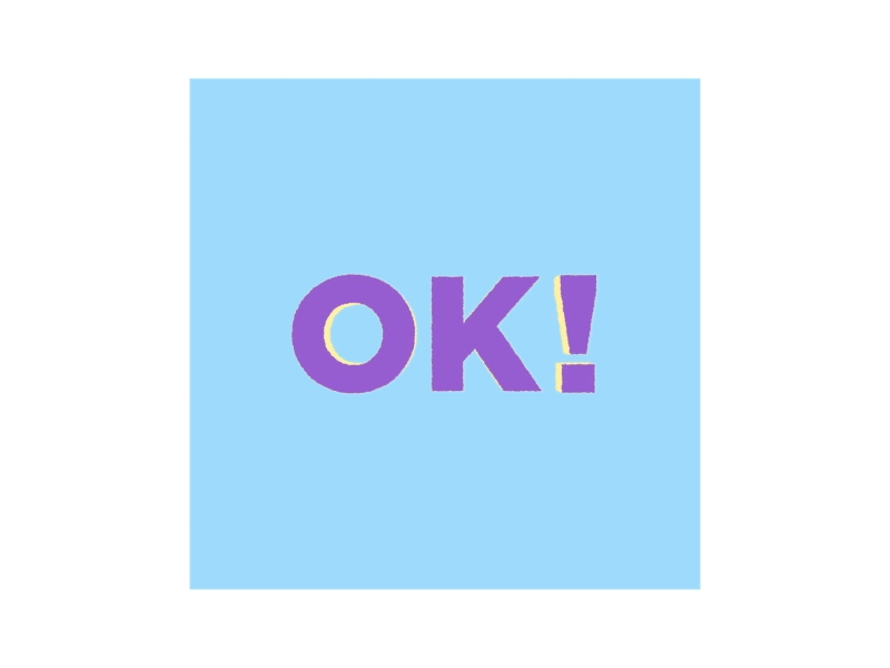 OK! KO! 2d after effects animation design gif knockout ko loop mograph motion motiondesign ok type typography