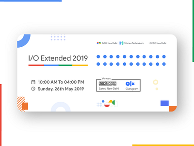 Poster for "I/O Extended'19" branding design graphic design illustration logo poster typography ui ux vector