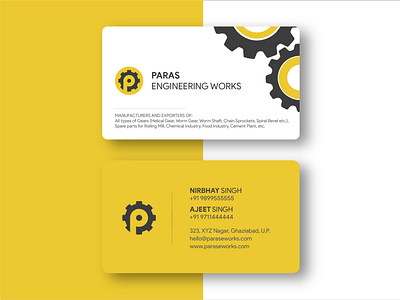 Business Card Design for Manufacturing Company branding design graphic design illustration logo poster typography ui ux vector