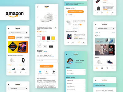Redesigned Amazon App UI design amazon amazon redesigned branding design illustration redesign ui ux
