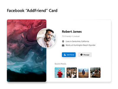 Facebook Card UI Design branding design facebook fb illustration meta ui ux vector