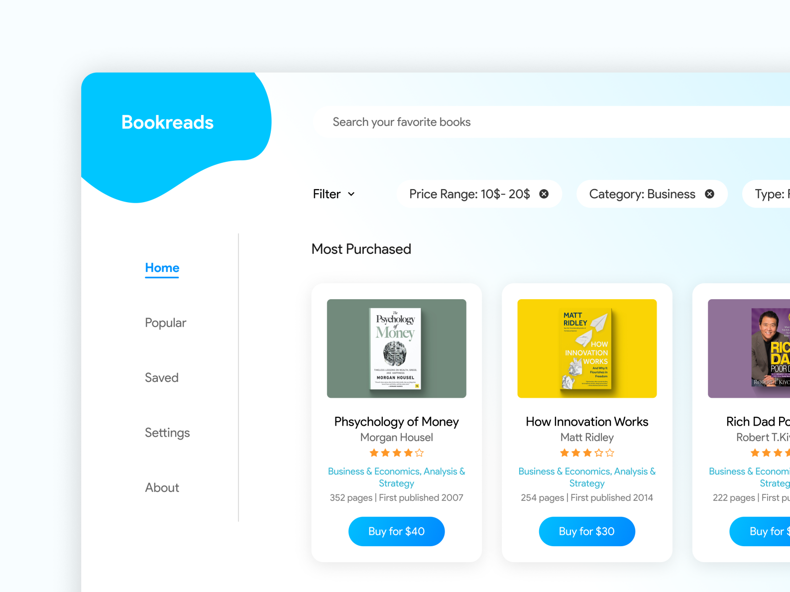 Bookreads Website UI design by Creativ Singh on Dribbble