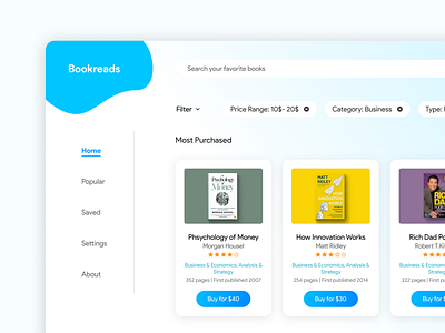 Bookreads Website UI design