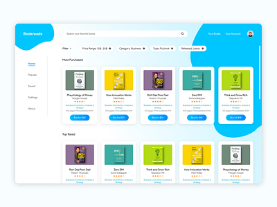 Bookreads- Web UI design for buying & reading your Fav Books❤️ app branding design graphic design illustration ui ux vector