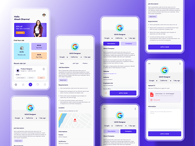 App UI Design for finding & listing Jobs app branding design graphic design illustration logo typography ui ux vector