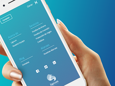 Lignum Mobile Menu branding mobile ui ux web