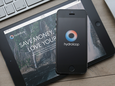 Hydroloop Landing Page & App example branding web