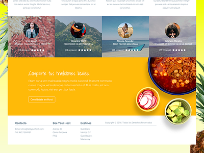 Bee Your Host Landing Page Pt2 bee host landing page pineapple travel web yellow