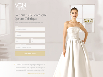 Landing Page: Vestida de Novia