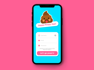 Happy Poopy App Daily UI - 001 001 dailyui