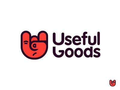 Logotype. Useful Goods hand logotype rocks that