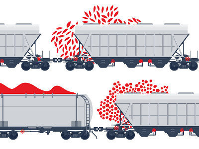 Wagons. Illustration for web project illustration wagon