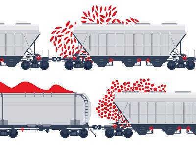 Wagons. Illustration for web project