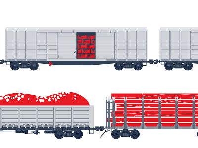 Wagons. Illustration for web project illustration wagon