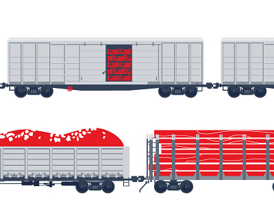 Wagons. Illustration for web project