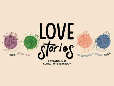 Love Stories Series color design famous flat graphic illustration lineart minimal pop culture series simple tv typography vector