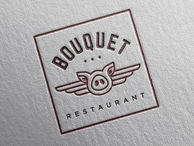 Bouquet Identity flying pig identity logo restaurant