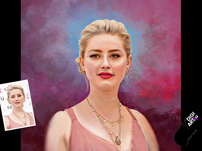 Digital Portrait of Amber Heard adobe photoshop amber heard digiart4u digital painting digital portrait hollywood actress oil painting effect photo painting portrait painting realistic painting smudge painting smudge photoshop