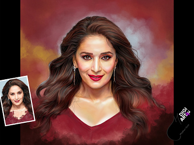 Digital Portrait of Madhuri Dixit Actor