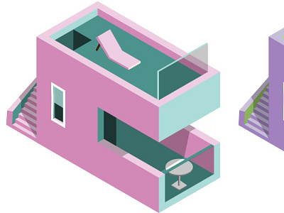 VECTOR HOUSE DESIGN color changing design graphic design illustration isometric isometric house design