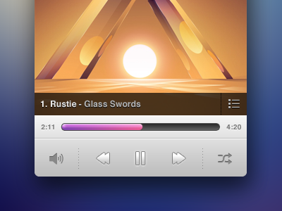 Music Player II buttons glass music play player progress rustie swords ui