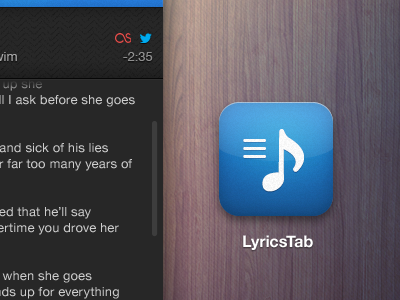 Lyrics App Icon icon ios lastfm simple social twitter wood