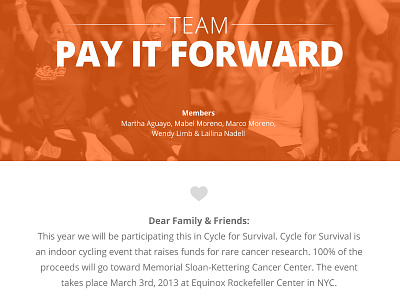 Cycle for Survival design one page love orange picons responsive typography web web design